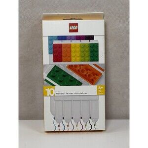 LEGO Iconic 10 Pack Marker Pens Fine Tip Connectable Building Blocks Stationery